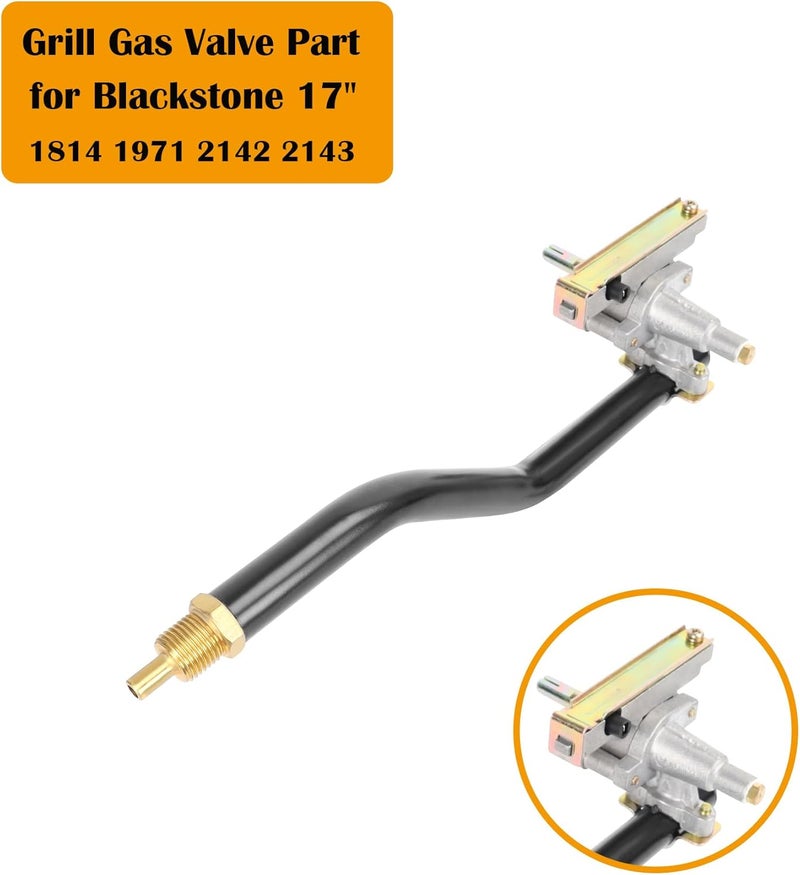 MOASKER Griddle Burner Control Valve Replacement Part for Blackstone 17 Inch Tabletop Grills 1814 1971 2142 2143, Griddle Valve Replacement with Gas Rail, Compatible with Blackstone Grill Valve - Image 2